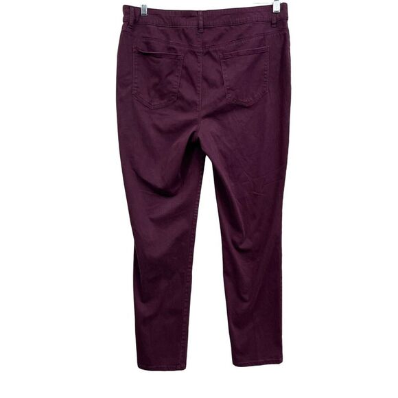 Chico's Womens Pants Stretch Ankle High Rise Zip Fly Burgundy‎ Size 2 Reg - Picture 5 of 6